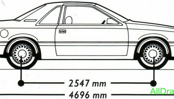 Chrysler Le Baron Coupe (1990) - drawings (drawings) of the car